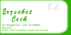 erzsebet csik business card